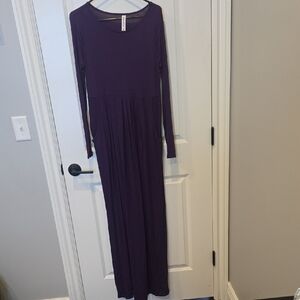 Zenana Outfitters Elegant Long Sleeve Purple Dress